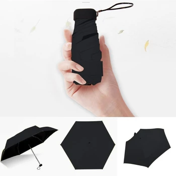 Mini Pocket Skėtis Ultralight 6 Briaunomis, Skėtis nuo Lietaus, Saulės, Skėtis Moterų Žmogus Mergaičių Anti UV Nešiojamas Sulankstomas Skėtis Skėtis