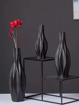 Minimalistinio Modernaus Namo Apdaila Gėlių Kompozicijų Originalumo Šiaurės Stiliaus, Juodos Arba Baltos Spalvos Prabangių Interjero, Keramikos Vazos