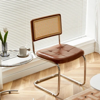 Moderni Valgomojo Kėdės Kambarį Prabanga Sėdynės Pagalvėlės, Oda Dizaineris Rotango Kėdė Articulos Para El Hogar Šiaurės Baldai
