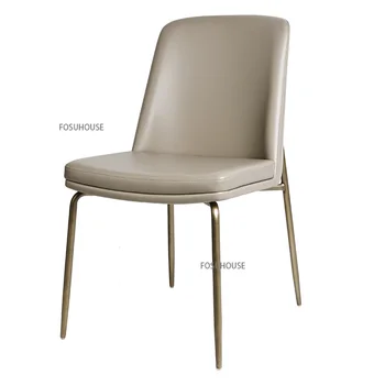Modernus Nordic Valgomojo Kėdės, Valgomojo Kambario Baldai, Namų Šviesos Prabangus Odinis Virtuvės Kėdės Paprasta Atlošas Dizainerio Kėdė
