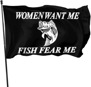 Moterys Nori Manęs Žuvų Baimė Mane Vėliavos, Lauko, Patalpų, Namų Namų Dekoro Patvarus Sodo Vėliavos Užsakymą