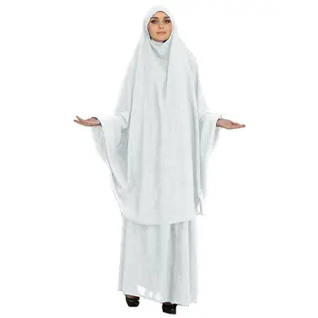 Moterų, Musulmonų Maldos Drabužiu Paprasto 2 Gabalas Jilbab Nustatyti Nida Gobtuvu Abaja Khimar Hijab Ilgas Sijonas Islamas Drabužius Dubajus Turkija Saudo