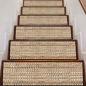 Namo laiptų kilimėlis žingsnis kilimėlis grindų kilimėlis taško plastiko apačioje du kartus dryžuotas flanelė vientisos spalvos dryžuotas laiptų kilimėlis