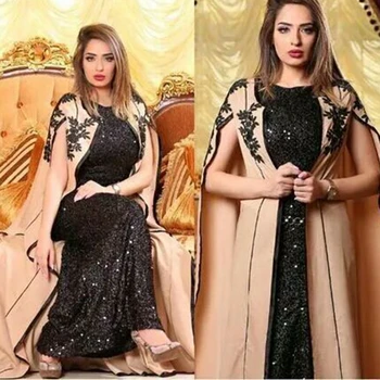 Naujas Atvykimo Juoda Sequine nėrinių musulmonų vakarinę suknelę 2023 Suknia wieczorowa vakare chalatai moterims, Dubajus arabų suknelė
