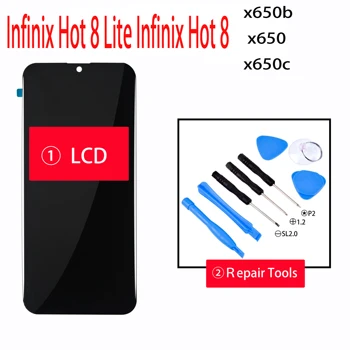 Naujas Infinix Karšto 8 x650b x650 x650c LCD Ekranas ir Touch Ekranas skaitmeninis keitiklis Surinkimas, Remontas, Dalys Infinix Karšto 8 Lite