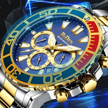 Naujas Mados Verslo Mens Watches Viršuje Vandeniui Sporto Kvarco Chronograph Žiūrėti Plieno AAA Aukštos Kokybės Laikrodžiai Relogio Masculino