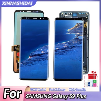Naujas OLED Ekranas Samsung Galaxy S9 Plus G965 G965U G965F LCD Ekranas Jutiklinis Ekranas skaitmeninis keitiklis Asamblėjos Replacment Su karkasu