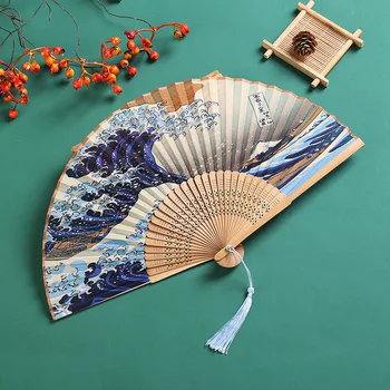 Naujas Vintage Šilko Lankstymo Ventiliatorius Retro Kinijos, Japonijos Bambuko Vertus Lankstymo Ventiliatorius Šokių Vertus, Ventiliatorius, Namų Dekoravimo, Ornamentų Amatų Dovana