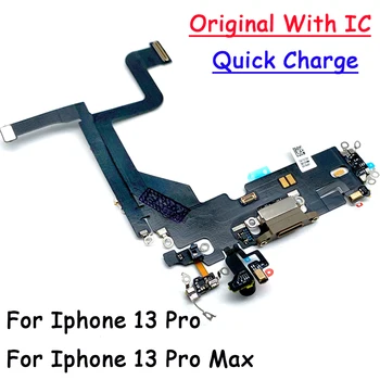 Originalus Iphone 13 Pro MAX USB Įkroviklis Įkrovimo lizdas Doko Jungtis Valdybos Flex Kabelis, Doko Plug Jungtis Dalys Su Mikro