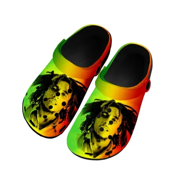 Reggae Roko Muzikos Žvaigždė Bobas Marley Namų Užkemša Custom Vandens Bateliai Vyrai Moterų Paauglys Batai Užkimšti Kvėpuojantis Paplūdimio Skylę Šlepetės