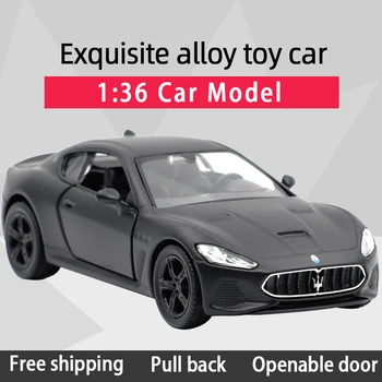 RMZ MIESTO, 1:36 GranTurismo MC Matinis juodas Sportinis Automobilis Lydinio Diecast Automobilio Modelį Žaislas Traukti Atgal Dovanos Vaikams Žaislų Kolekcija