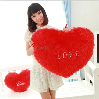 Rose Aksominis Persikų Meilės Širdis Širdies formos Pliušinis Įdaryti Pagalvės Mergina Valentino Dieną Pagalvėlių, Žaislų