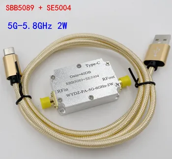 SBB5089+SE5004 5G-6GHz 2W Mikrobangų DAŽNIŲ Galios Stiprintuvo 40DB WYDZ-PA-5G-6GHz-2W