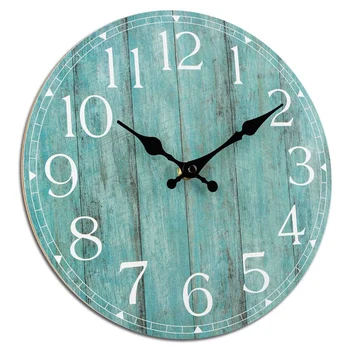 Sieninis Laikrodis,10 Colių Žalsvai Silent Ne-Virtuvės Laikrodis Tiksi Dekoro,Kaimiškas Derliaus Šalyje Retro Dekoratyvūs Sieniniai Laikrodžiai