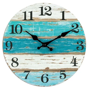 Sieninis Laikrodis-Paplūdimys Tematikos Mėlyna Sieniniai Laikrodžiai Su Baterijomis, Silent Ne Pažymint,Namų Virtuvė, Gyvenamasis Kambarys Office 10 Colių