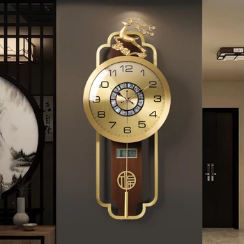 Sieninis laikrodis, žalvario kambarį, namų laikrodis, aukštos kokybės atmosferos laikrodis, sienos kabinti kvarcinis laikrodis judėjimas