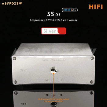 SS01 HIFI Sidabro/Juoda Audio switcher Stiprintuvas Garsiakalbis Perjungimo konverteris 1 Stiprintuvą 2 Garsiakalbio / 2 Garsiakalbio 1 Stiprintuvas