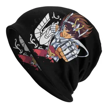 Unisex Variklio Dangtis, Žiemą Šiltas Megzti Skrybėlę Saint Seiya Pegasus Hip-Hop Skullies Beanies Kepurės Riteriai Zodiako Kepuraitė Skrybėlės Slidinėjimo Kepurė