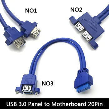 USB 3.0 20pin Vyrų ir Moterų Pratęsimo Adapteris, Splitter Cable,Sulenkta 90 Laipsnių USB3.0 19pin Jungtis Plug Extender Plokštė
