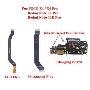USB Įkrovimo lizdas Dokas SIM Kortelės Lizdo Valdybos Mainboard LCD Flex Kabelis Xiaomi Poco X4 Pro Redmi 11 Pastaba pro Pastaba 11E Pro