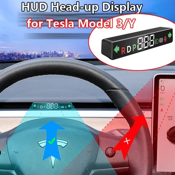 Už Tesla Model 3 Y HUD Head-up Display ModelY Skaitmeninis Spidometras Automobilių GPS Pavarų Ekranu Model3 2023 Interjero Priedai