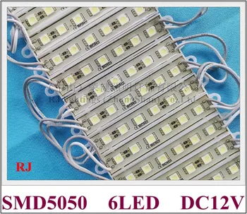 vandeniui LED modulis šviesą atgal šviesos lempos pasirašyti raštą, 6 SMD 5050 led 0.24 W/led 1.44 M DC12V IP65 78mm*15mm CE