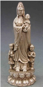 Vario, Žalvario, KINIJOS amatų dekoro acija Azijos 11 branco cobre prata enviar sub Boddhisattva