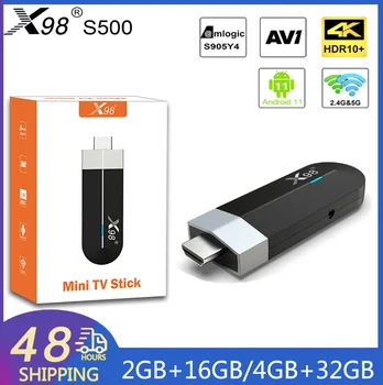 X98 S500 Android 11.0 Smart TV Box Amlogic S905Y4 2.4 G/5G WiFi 4K H. 265 HEVC 