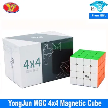 Yongjun MGC 4x4 Magnetinio Greitis Cube Black YJ MGC 4x4x4 Stickerless Įspūdį Magico Cubo Švietimo Žaislai Vaikams