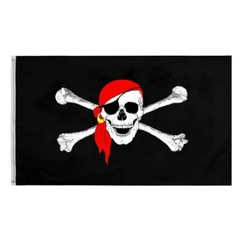 zwjflagshow 90* 150CM piratų vėliava / kaukolė Vėliavos / Reklama Helovinas / Halloween veiklos kokybės poliesterio dvipusis spausdinimas