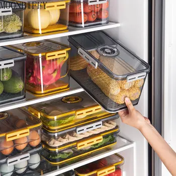 Šaldytuvas talpinimo Virtuvės Talpyklos Maisto kokybės PET Plastiko Skaidrus Sutirštės Punktualumas Užšaldyti Organizatorius Dėžutę