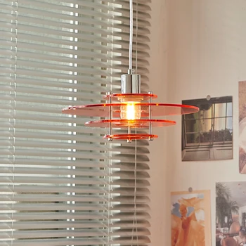 Šiaurės Akrilo Pakabukas Šviesos diodų (Led) Miegamojo Lovos Namų Dekoro Juosta Šiuolaikinės Oranžinė Konstrukcijos Lempos Kosmoso Amžiaus Spalvų UFO Patalpų Liustra