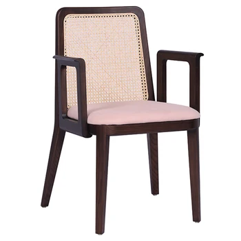 Šiuolaikinės Dirbtine Oda Medžio masyvo Valgomojo Kėdės, Virtuvės Kėdės Atlošas su Porankiais Laisvalaikio Restoranas, Valgomasis Kėdė