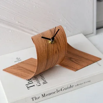 Šiuolaikinės Kūrybos Medienos Grūdų, Metalo Amatų Roll Gabalas Modeliavimo Sėdynės Laikrodis Pardavimo Office Home Miegamojo Spintelė Meno Ornamentais Laikrodis